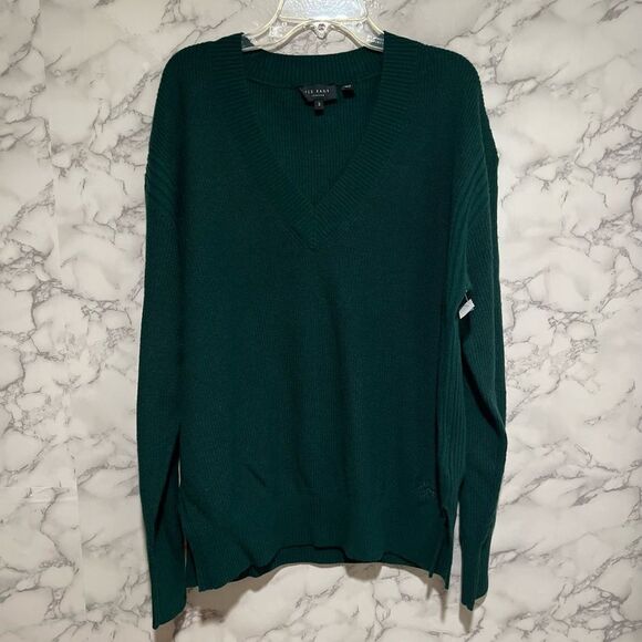 Ted Baker London V-Neck Wool Blend Sweater - Picture 3 of 11